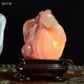 海外回流老货 精品寿山石白芙蓉石雕刻摆件