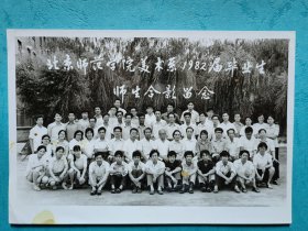 老照片：《北京师范学院美术系1982届毕业生师生合影留念》，里面有许多名家。