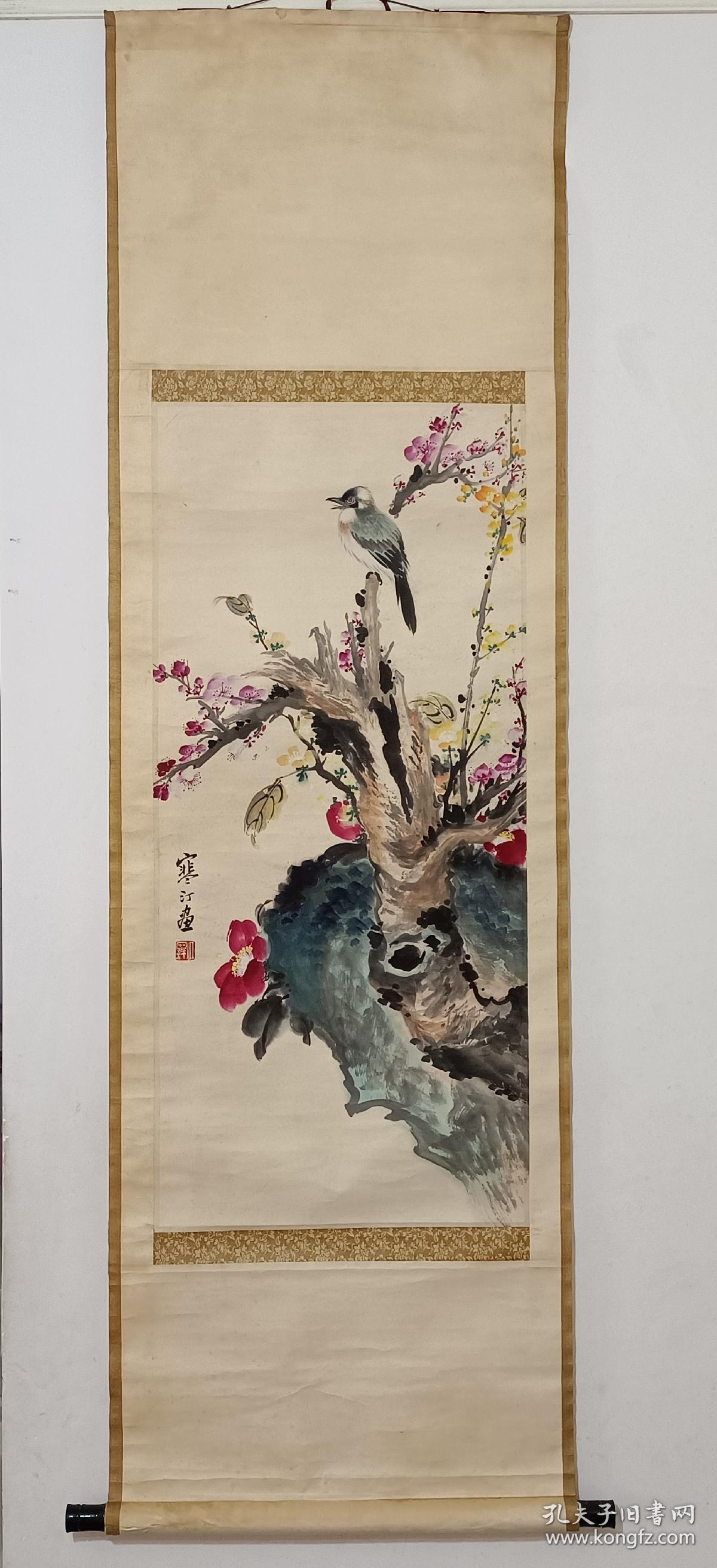 老立轴花鸟画江寒汀