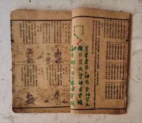 清代卦书《增補玉匣记通書》上卷。很多占卦绘图和画符图。东晋道士许真人所著。武林朱說霖两畴重校。该书命理占卜 信奉鬼神，选择良辰吉日，欲趋吉避凶集各类占卜术之大成，其内容包罗万象，择吉、风水、占梦、五行、命理、耕种、眼跳、耳鸣、符咒等妙术秘法应有尽有，甚至相猫纳犬等各种奇奇怪怪的相法却有卦解，是集各类占卜之术之代表作，清代刻本卦书。