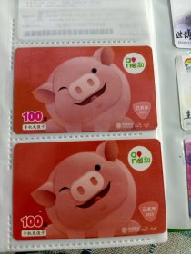 2019年猪年中国移动充值卡2张