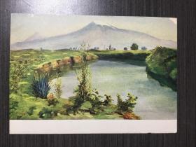 1955年苏联明信片：油画风景