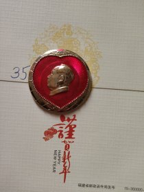 3135红心地球像章