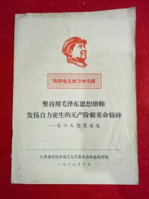 敬祝毛主席万寿无疆 坚持用毛泽东思想挂帅发扬自力更生的无产阶级革命精神——长江天堑变通途