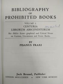 珍贵资料 BIBLIOGRAPHY OF PROHIBITED BOOKS 布封精装三厚册 带函套 毛边本 限量1000部