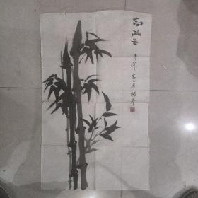 592 当代著名画家  杨彦  早期高风图条幅 包老画，最少有三十年的老画