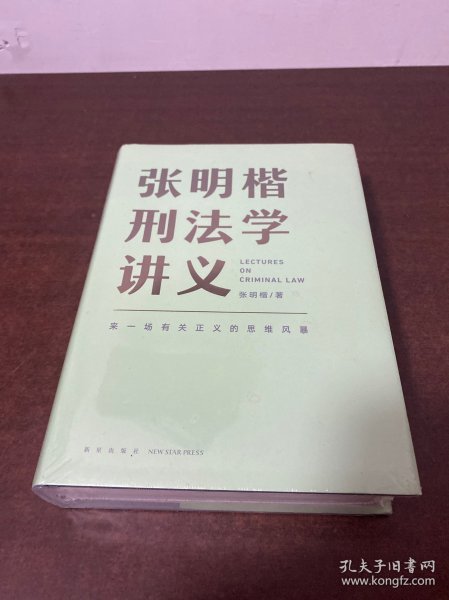 张明楷刑法学讲义（来一场有关正义的思维风暴）