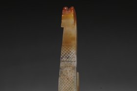 清 和田玉螭龙带钩一对