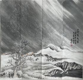 【保真字画，得自画家本人，支持定制】李杰   68X68cm
 山东人，现定居于北京。中国美术家协会会员、中国水墨研究院院士、北京画院院长，王明明工作室高级创作班画家、清华大学美术学院张旭光工作室专业书画家、中国画院签约画师。