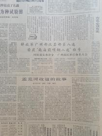 【原版老旧报纸生日报】人民日报1964年5月19日6版全【毛泽东主席接见苏丹共和国阿布德主席、意大利东方出版社代表团；玛拉沁夫：报告文学 最鲜艳的花朵——记草原英雄小姊妹龙梅和玉荣（英雄小姐妹家喻户晓，成了新中国成立以来“集体主义精神”代名词。2009年二人被评为“100位新中国成立以来感动中国人物”）苗地 插图；陈镜开第九次破世界纪录；贾振岚：西北黄土高原建设稳产高产农田的探讨；中国柬埔寨通航】