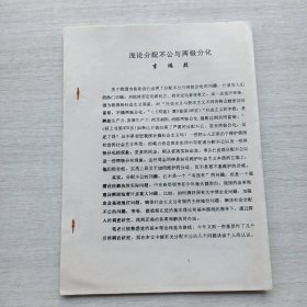 《淺論分配不公與兩極分化》