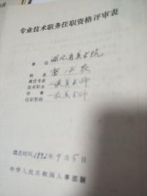 美术史料:著名油画家雷必农填写的评审表(内有艺术家程犁写的评语)