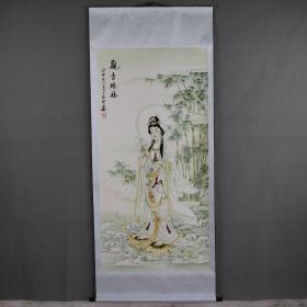 国字画工笔画收藏品关公神威武财神中堂山水画观音赐福竹观音