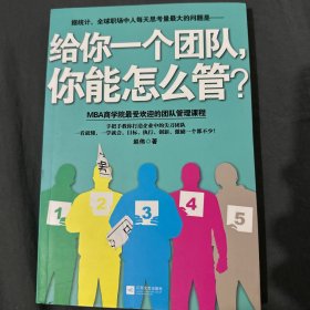 给你一个团队，你能怎么管？