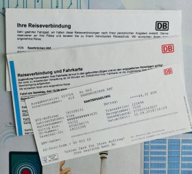 德国火车票 萨尔布吕肯-埃特林根全程全套火车票，2018年9月15日
