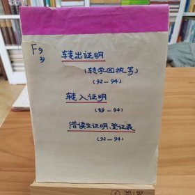 1989-1994年厦门市何厝小学转学转入转出证明（含转学回执、借读生证明及登记表等）30余份合售