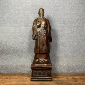 纯铜神医扁鹊铜像摆件
长8厘米，宽6.5厘米，高27.5厘米
重1277克