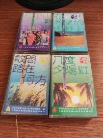 磁带：中华大家唱卡拉OK曲库精选100首，在希望的田野上，阿里山的姑娘，敢问路在何方，几度夕阳红（4盘合售）