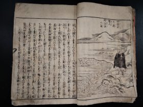 1803年《二十四軰顺拜图会》之四,木刻版画册,竹原春泉斋画,(36幅左右木版画)大开本,绘入木版画册,版画精美,品相如图,尺寸26*18