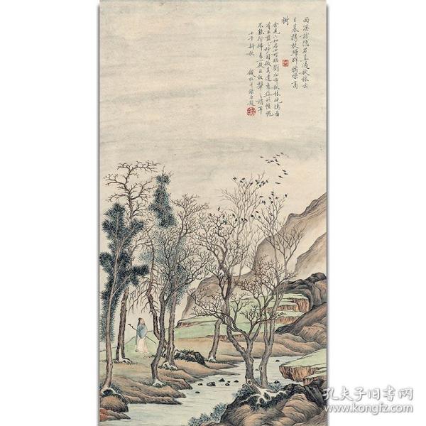 艺术微喷高清复制清代文人山水钱杜山水画