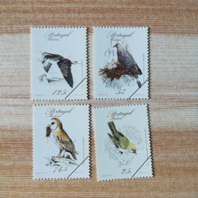 葡属马德拉 1987年 鸟类邮票 划线样票 4全MNH