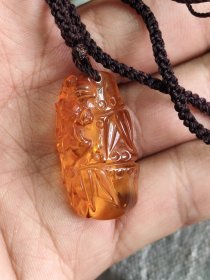 琥珀挂件，雕工好，好品
