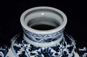 元青花后羿射日纹虎头梅瓶33*21m