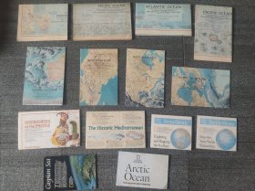 National Geographic 国家地理杂志地图海洋系列14张 1941-2009 太平洋印度洋大西洋北冰洋地中海里海等