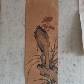 无款灵芝兰花小品