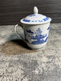 90年代，青花梧桐茶杯一只4