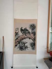 60年代老画一幅，全绫装裱，54/72CM