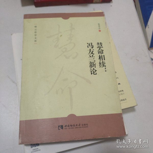 慧命相续--冯友兰新论/缙云哲学文库