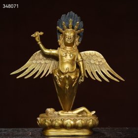 珍藏明代 铜 鎏金 【大棚鸟】 造像摆件