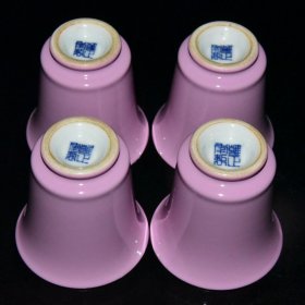 清代雍正粉釉茶具一套