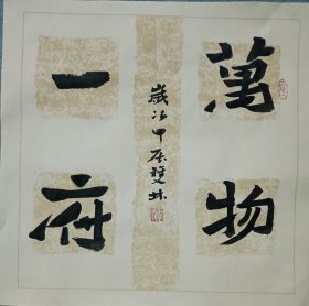 书画名家笔墨真迹，著名禅意书画家贾双林书法作品:万物一府