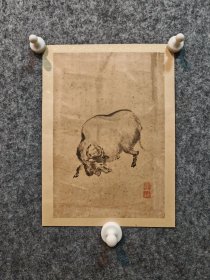 古筆牛图小品，