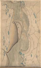 古地图1773-1820 杭州湾图。纸本大小77.17*126.49厘米。宣纸原色仿真。微喷复制