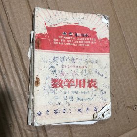 70年代辽宁省中学试用课本数学用表，缺封底