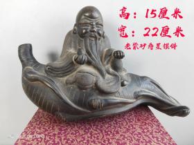 老紫砂寿星公摆件，包浆厚重。做工精细，品相如图