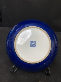 青花盘子，福寿如意，