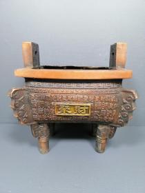 古玩铜器收藏，聚财鼎
产品规格 重量 如下图：