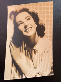 五十年代，好莱坞超级巨星伊丽莎白泰勒老照片。长13.5厘米，宽8.5厘米。2