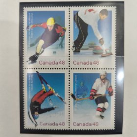 Canada310加拿大2002年盐湖城冬奥会 冰球滑冰等 新 4全 外国邮票