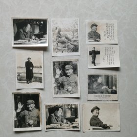老照片：毛主席黑白照片10Ⅹ7㎝。共10张合售