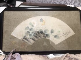 【近代仿品】陈之佛手绘精品扇面 一幅 已装框 雅风漫曼