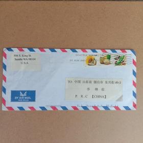 外国美国邮票实寄封
