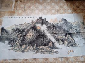 著名画家刘玉傑山水画（软片）一帧142X75