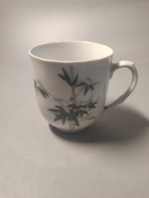 90年代，湖南醴陵国光瓷厂，竹子茶杯一只