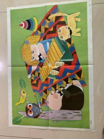 小学音乐课教学挂图布娃娃弹琴、箫、请你唱个歌吧、上学歌、小宝宝要睡觉、小小音乐家、小鸭子、洋娃娃和小熊跳舞、洗手绢、牧童之歌．画词曲20张（品佳）