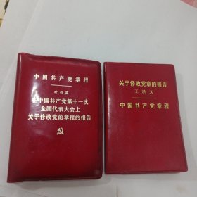 中国共产党章程（叶剑英）关于修改党章的报告（王洪文）